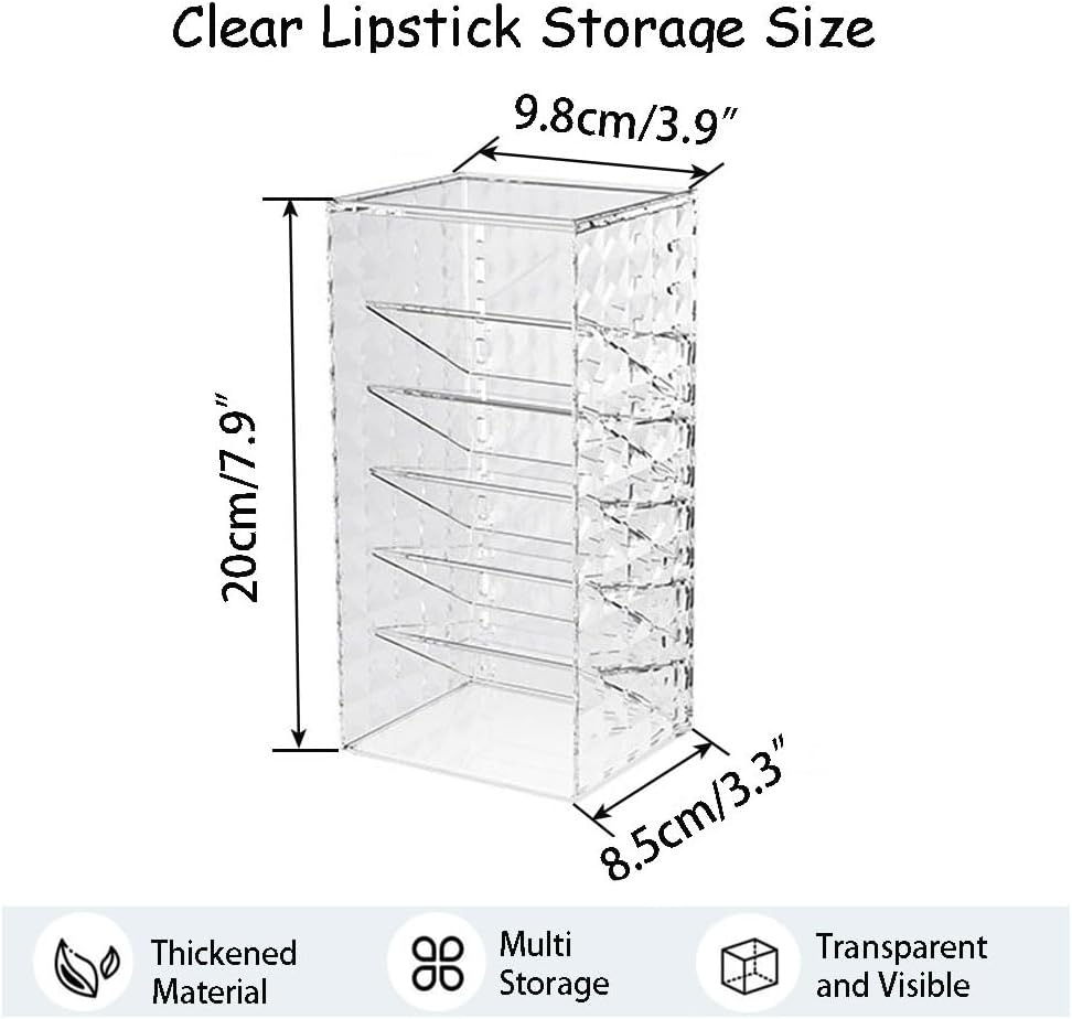 Himilucky Clear Lipstick Holder Stand with 6 Zones