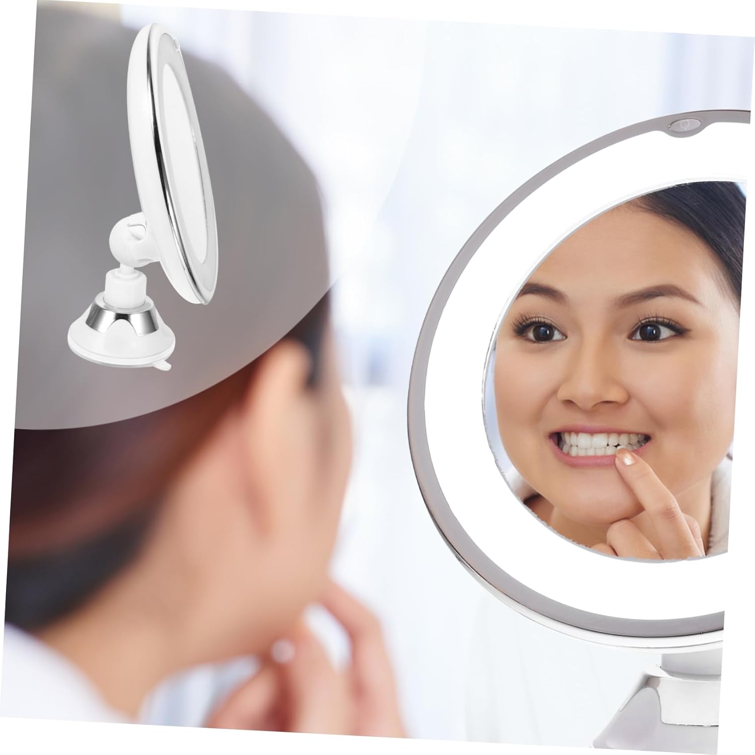 DOITOOL 10x Magnified LED Vanity Mirror with Suction