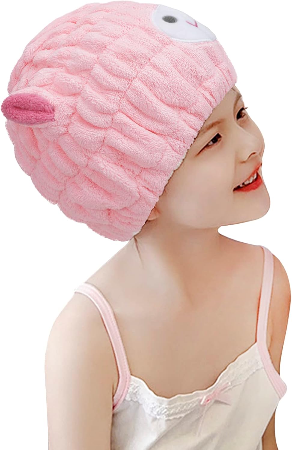 Cute Plush Lamb Hair Drying Cap with Ears