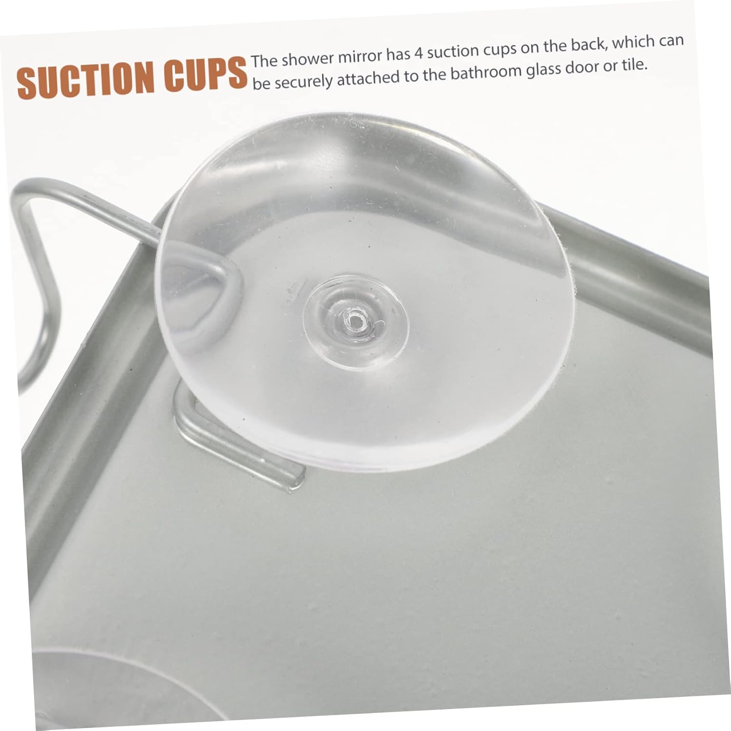 Fogless Shower Mirror with Suction Cups and Hook 1