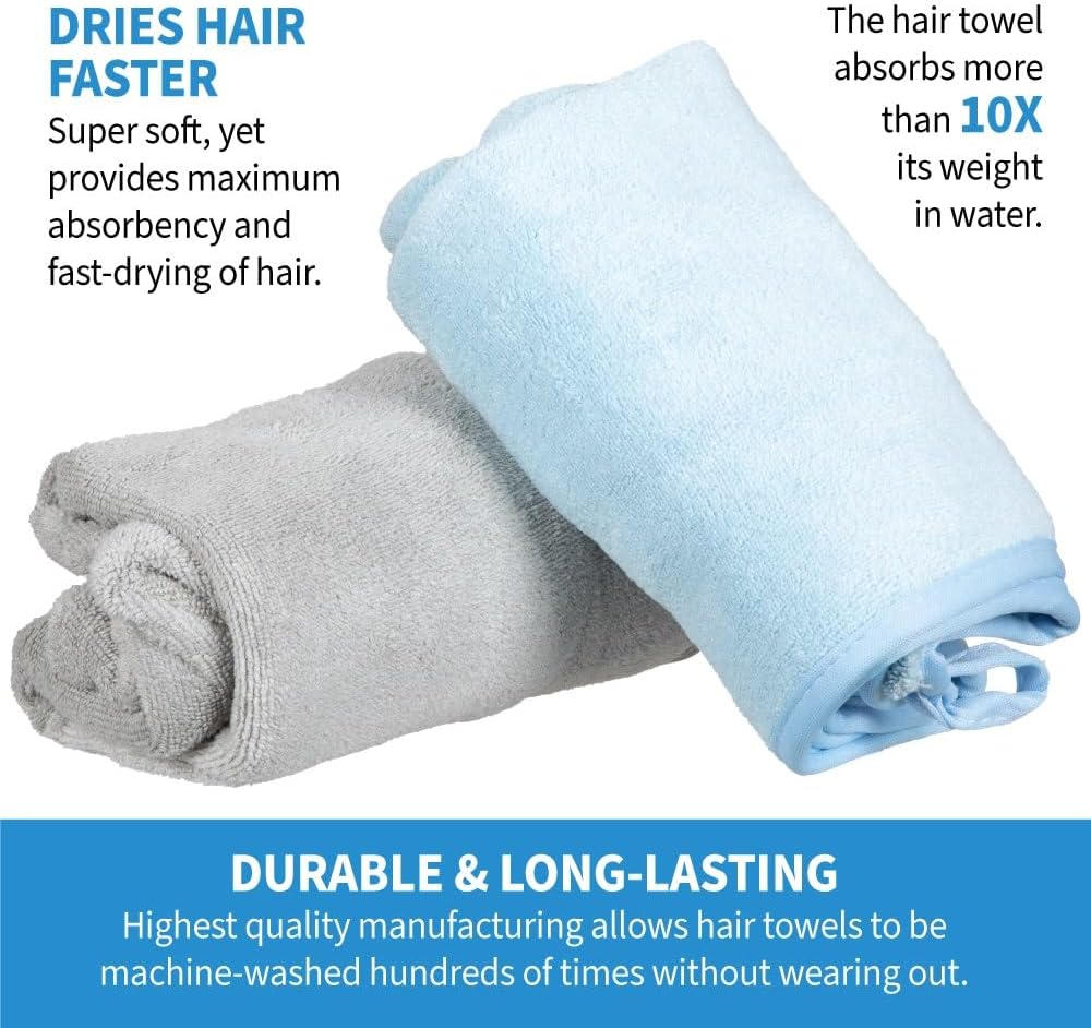 ForPro Premium Microfiber Hair Towel Wrap 2-Pack 1
