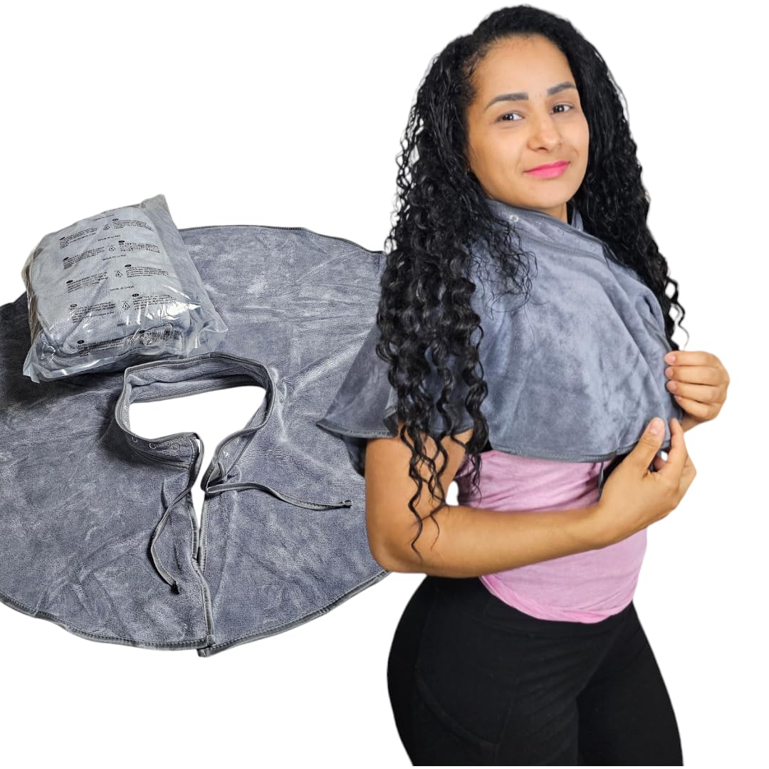JADASH Grey Microfiber Shoulder Cape Towel