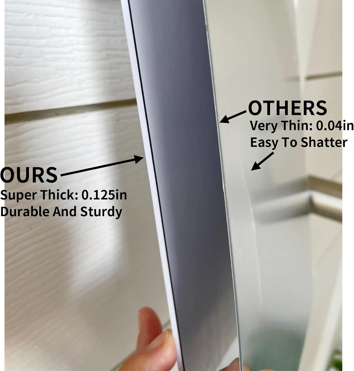 Fogless Shower Mirror with 2 Hooks Large 102x78in