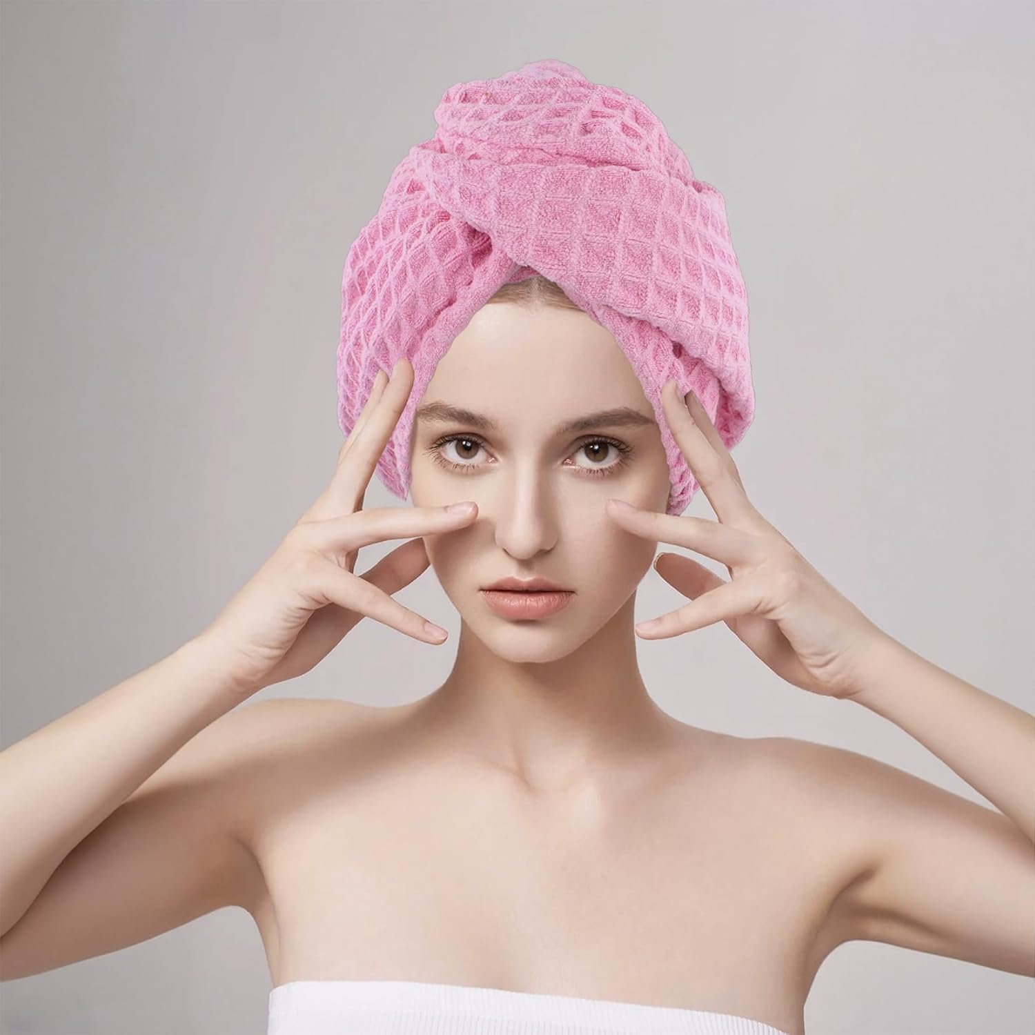 MaopaoBeauty Microfiber Waffle Hair Towel for Women Girls