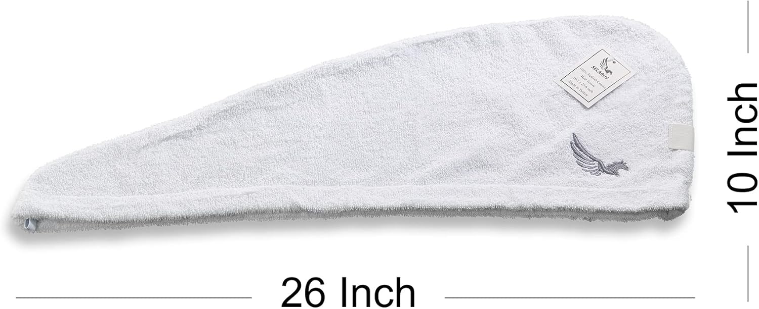Selarus 100 Turkish Cotton Hair Towel Wrap for Women