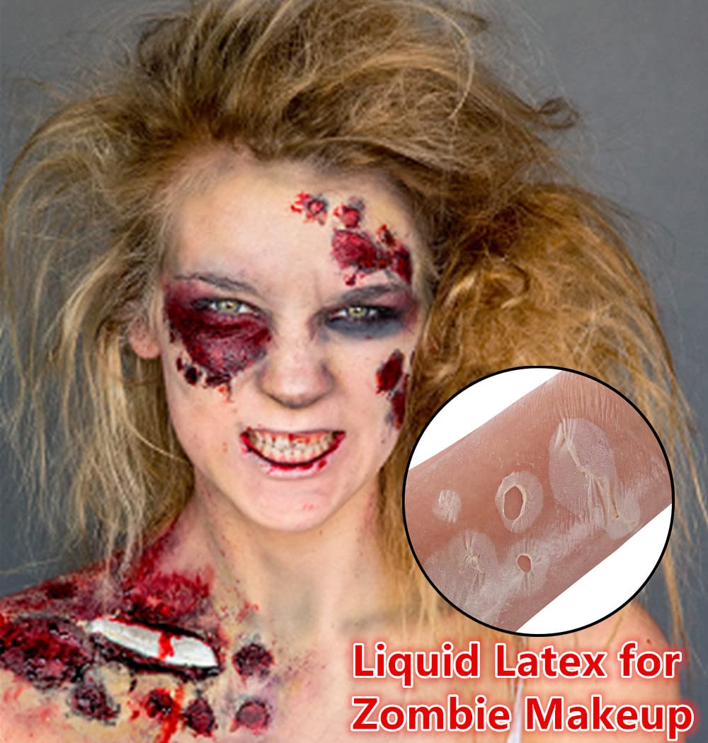 Go Ho Liquid Latex SFX Makeup 2 oz - Zombie Halloween Costume Body Paint