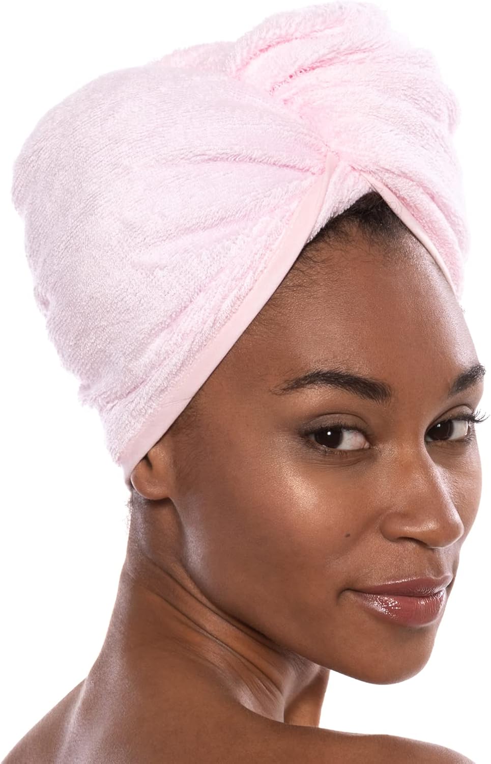 Texere Silk Viscose Bamboo Cotton Hair Towel - Barely Pink