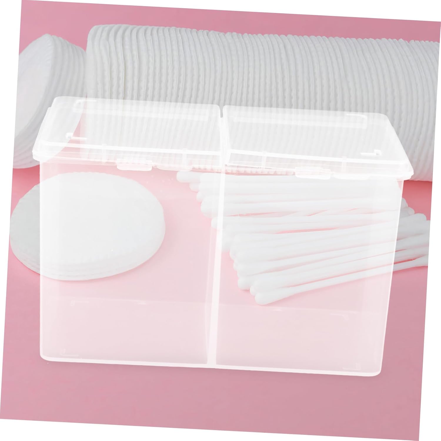 Cotton Pads Holder Case with 2 Compartments