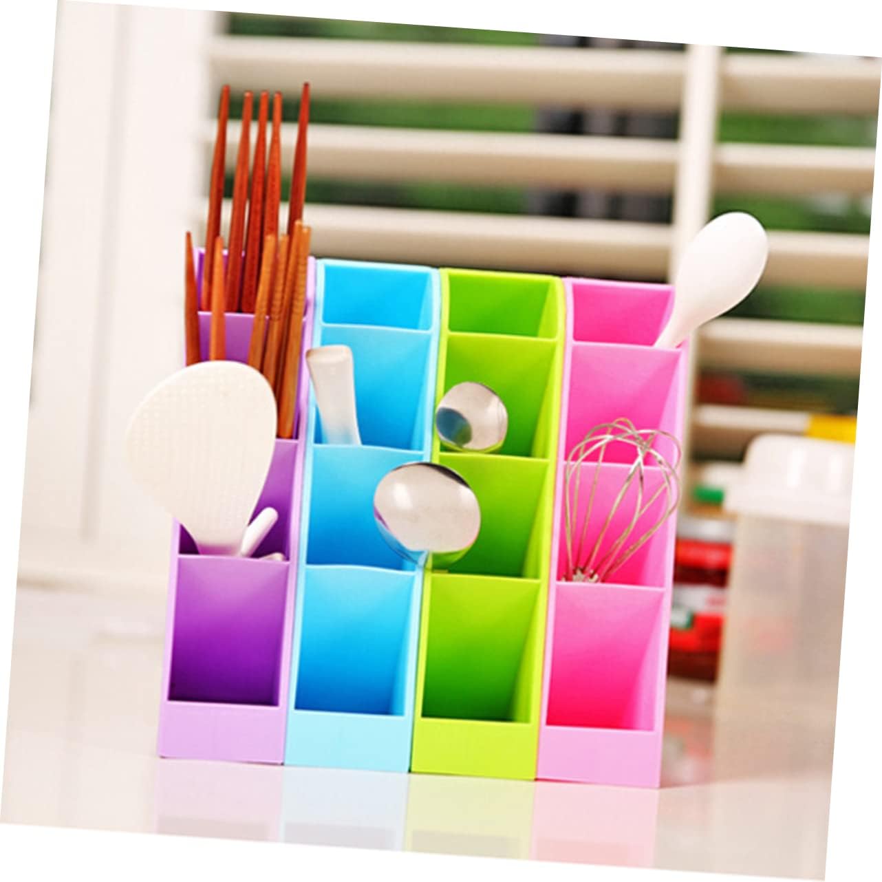FOMIYES Desktop Makeup Organizer 4 Compartments Pp Material Case