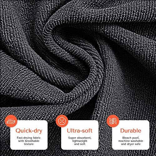 TASALON Microfiber Hair Towel Set - 10 Pack Black 1