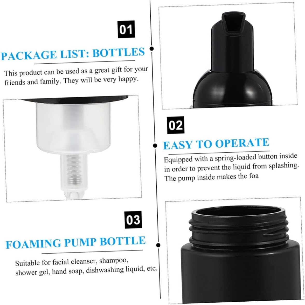 5PCS Foaming Bottle Set with Electroplated Frosted Design