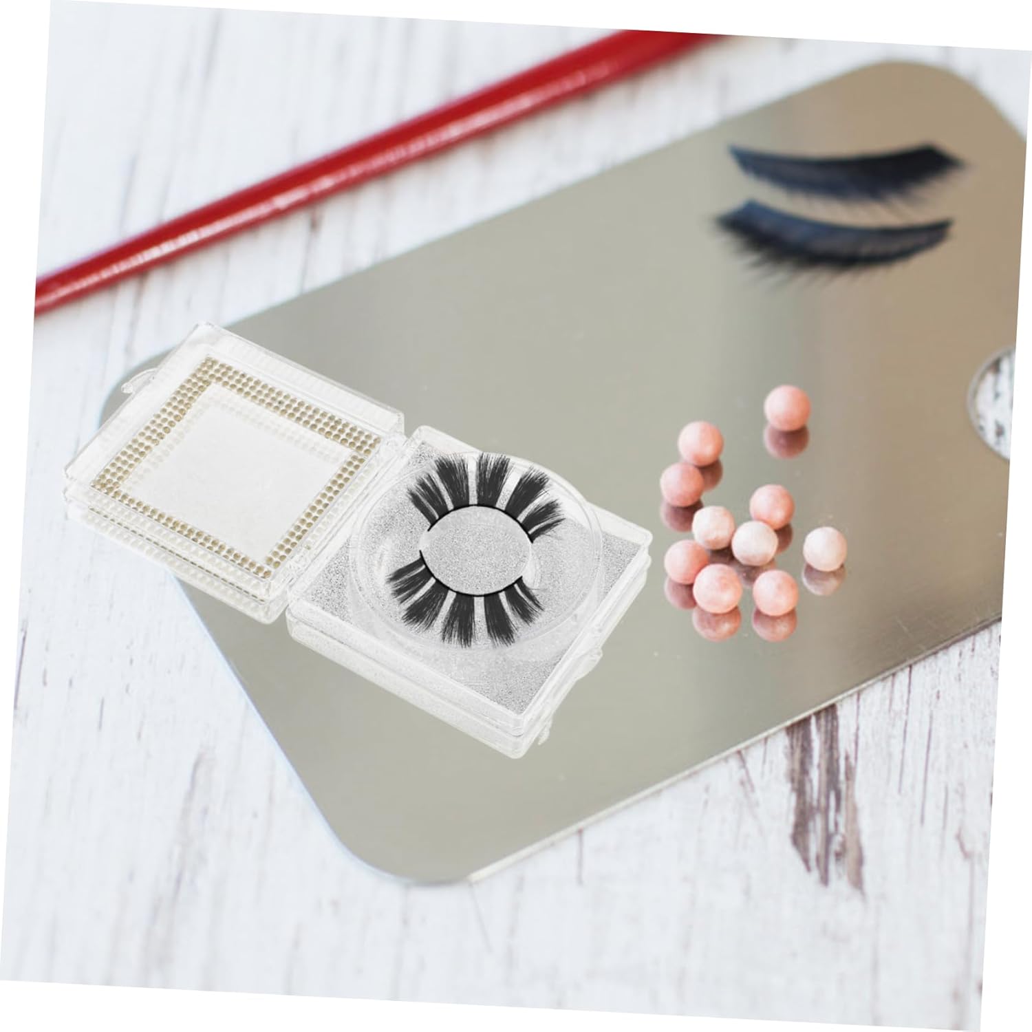 2pcs Rhinestone Eyelash Storage Box Stylish Case for Travel 1