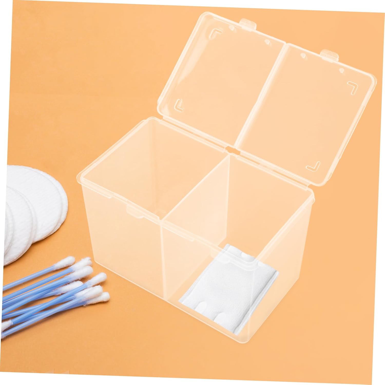 VALICLUD Cotton Pads Storage Box with Compartment