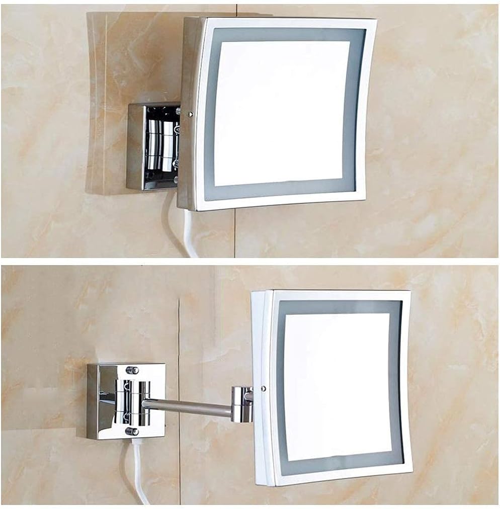 DEIHGE Makeup Mirror 3X Magnification Wall Mounted LED Lighted Vanity Mirror