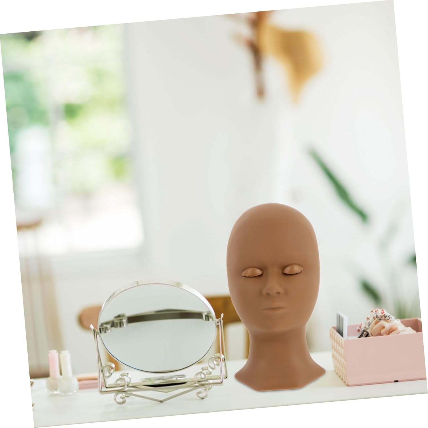 Ipetboom Makeup Practice Face Replaceable Eyelids Lash Head Mold