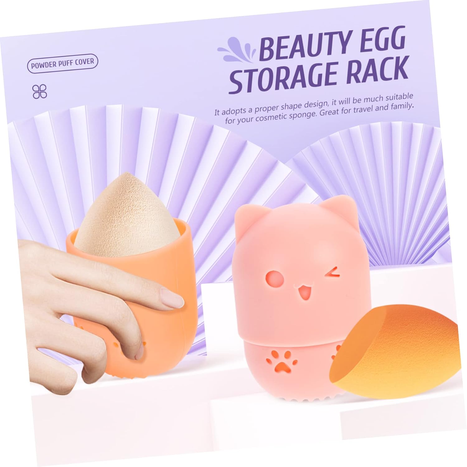 SAFIGLE Cosmetic Sponge Holder Case Organizer