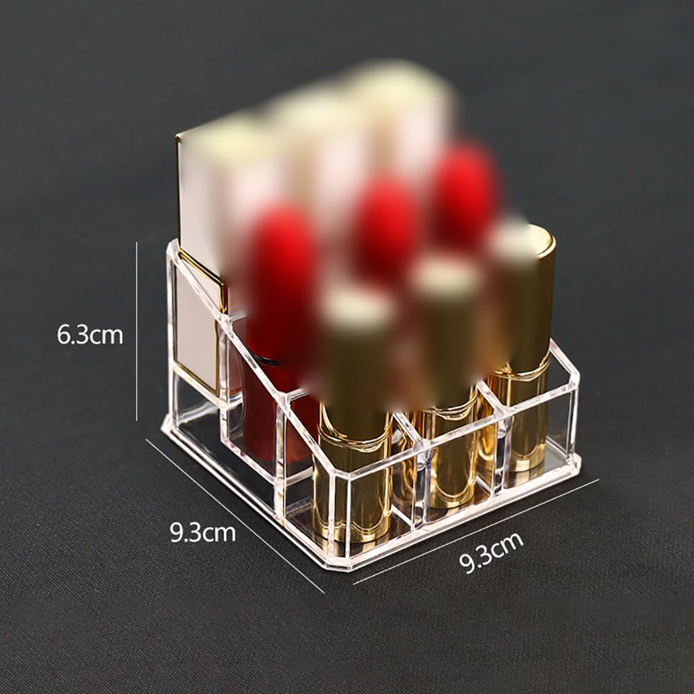 GSHLLO Clear Acrylic Lipstick Holder 3 Rows 9 Slots 1
