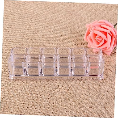 12-Slot Clear Acrylic Lipstick Display Rack