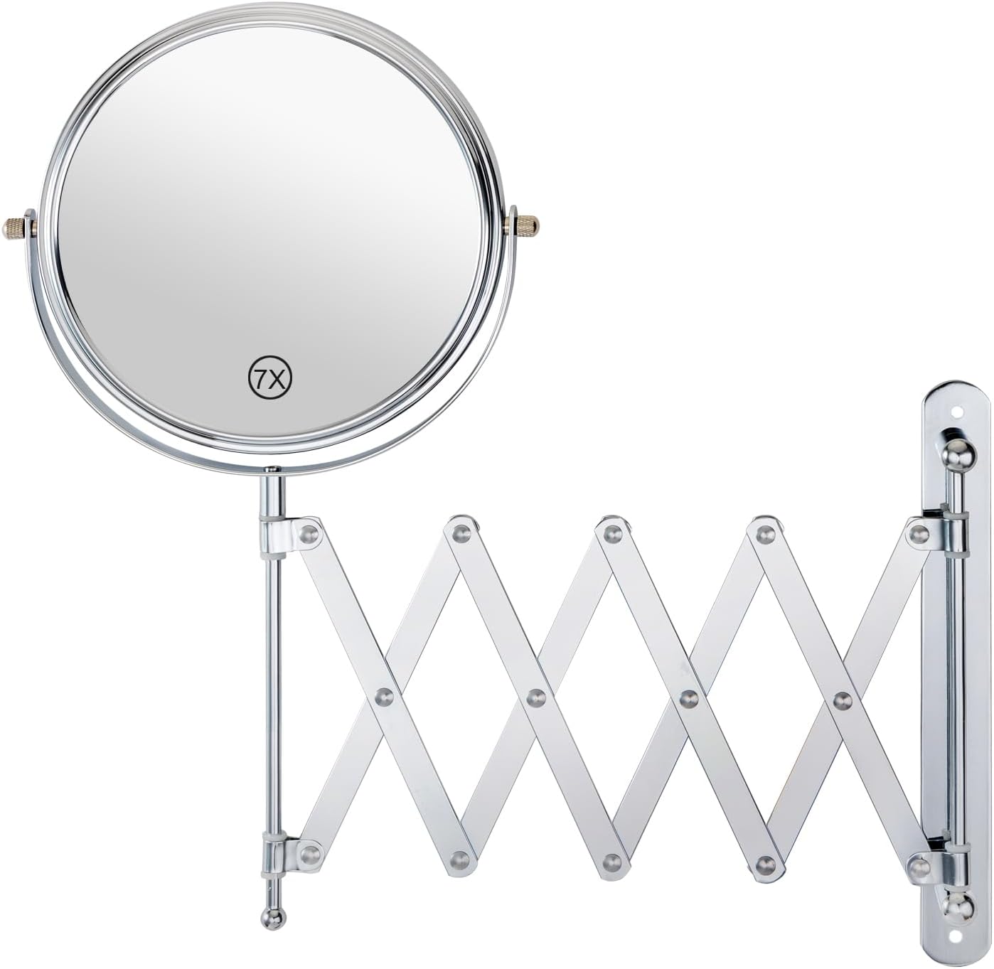 WELLLINK Extendable Makeup Mirror with 1X 7X Magnification