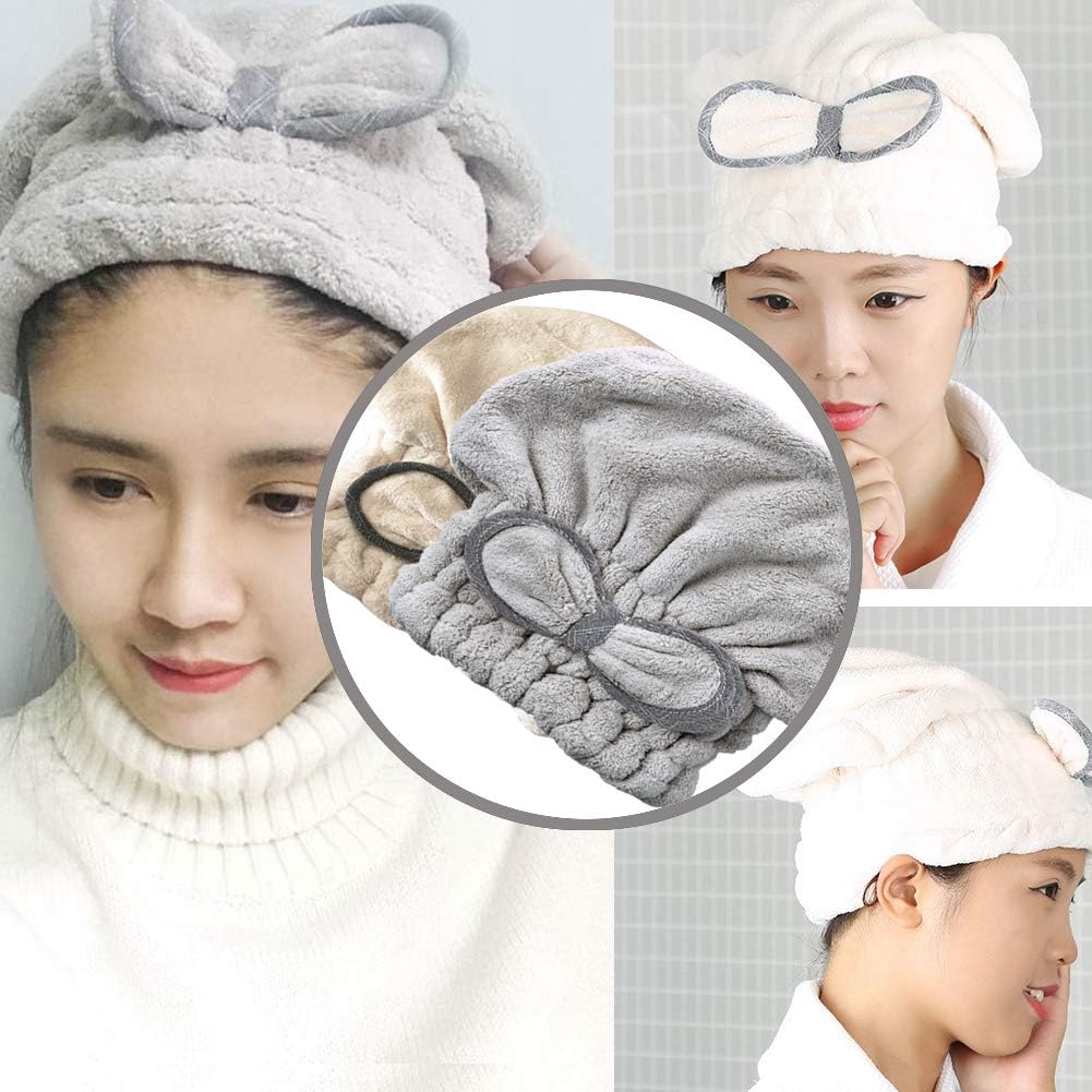 Jseng New Upgrade Microfiber Hair Drying Towel Cap Extra Soft Ultra Absorbent