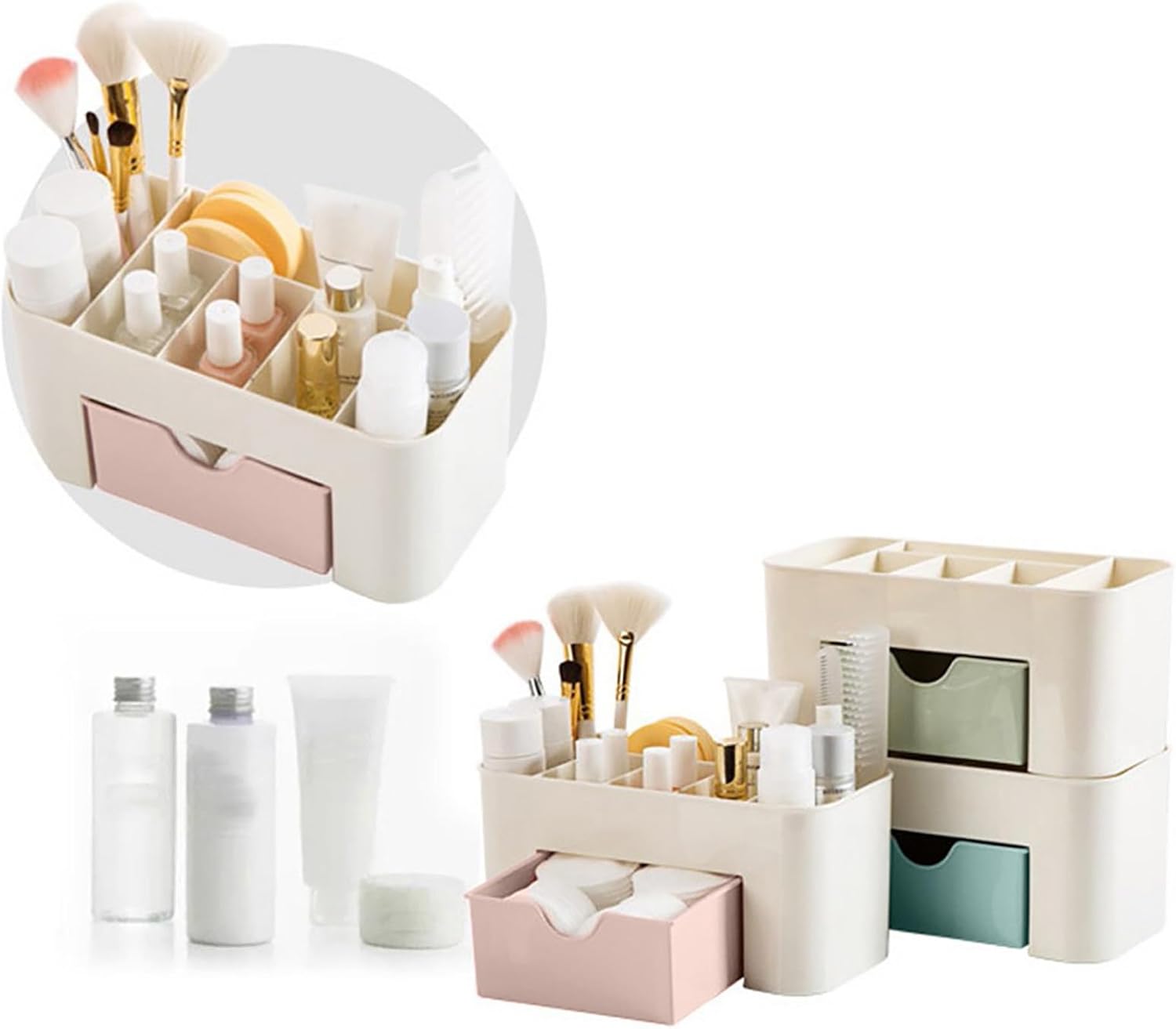 Yiwula Makeup Organizer Green Space-Saving Storage Box