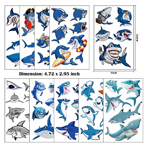 COKOHAPPY Shark Temporary Tattoos 54pcs Ocean Party Decor