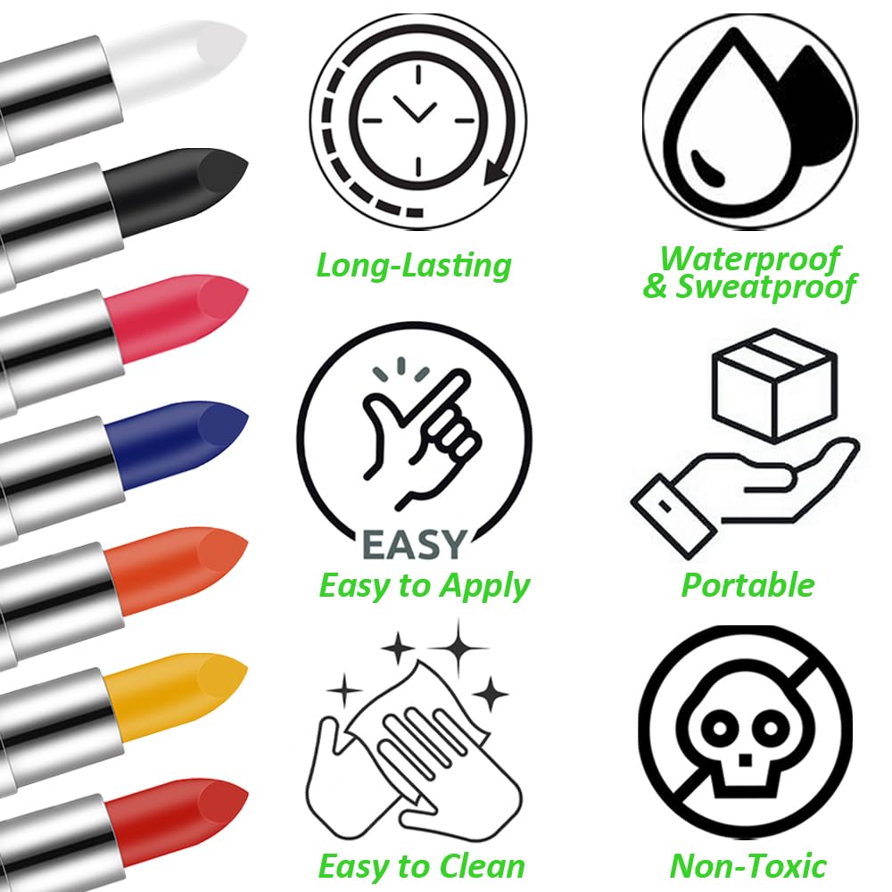 Mysense Pink Face Body Paint Stick for Sports and Halloween Makeup