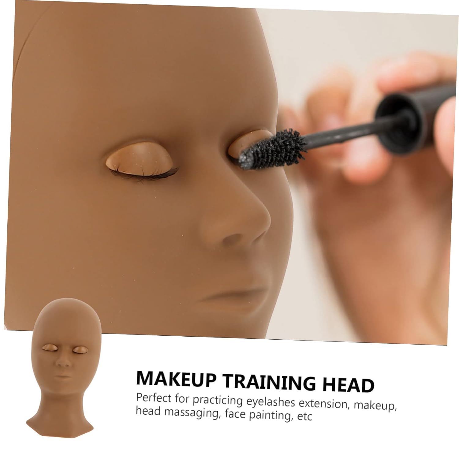 Ipetboom Makeup Practice Face Replaceable Eyelids Lash Head Mold