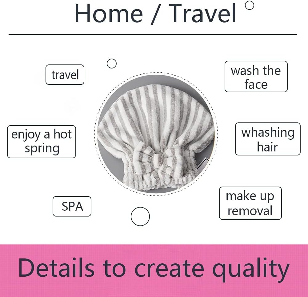 SportMore Microfiber Hair Towel Cap Set of 2