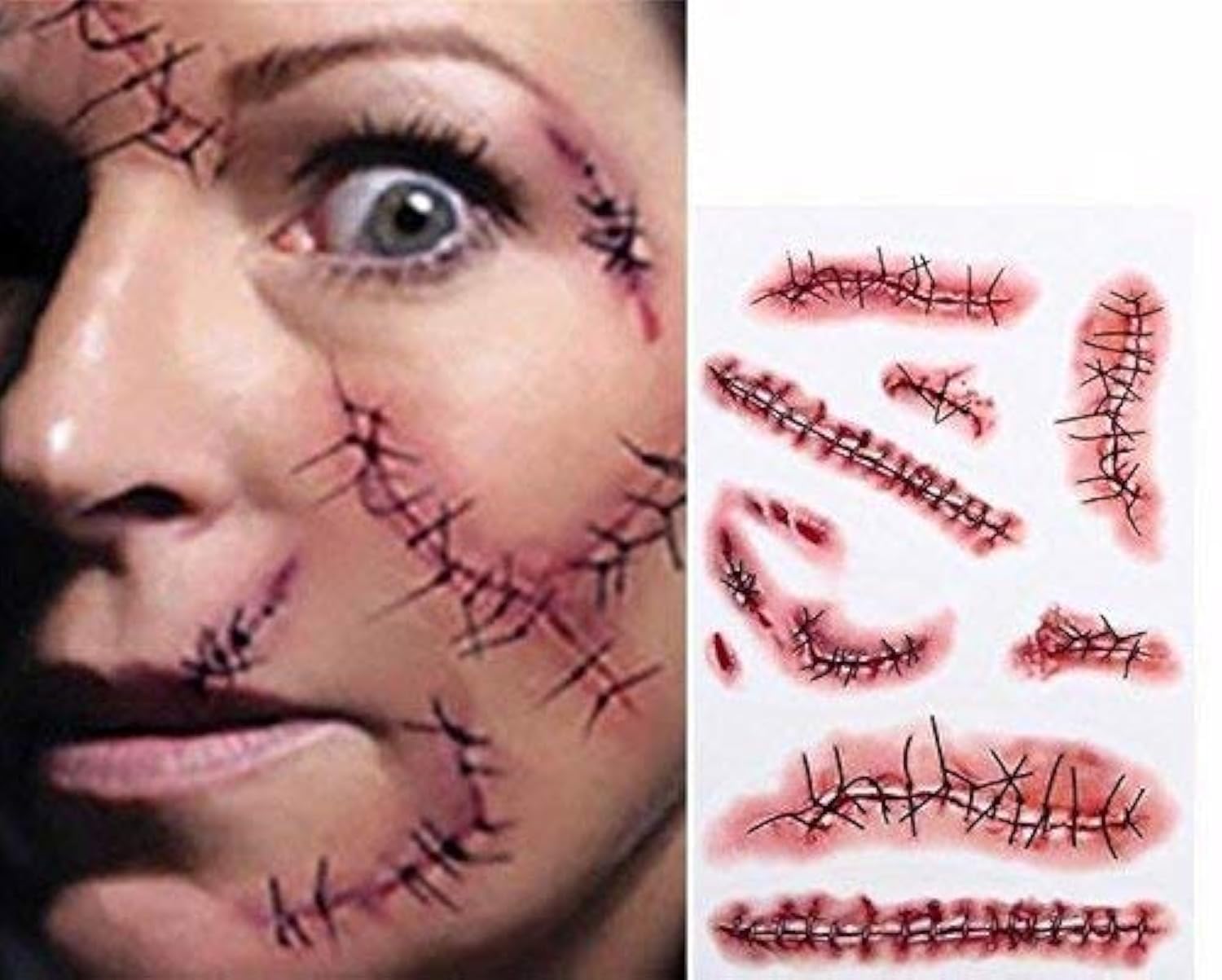 Gibaniza Realistic Fake Bloody Wound Scar Sticker 5PC