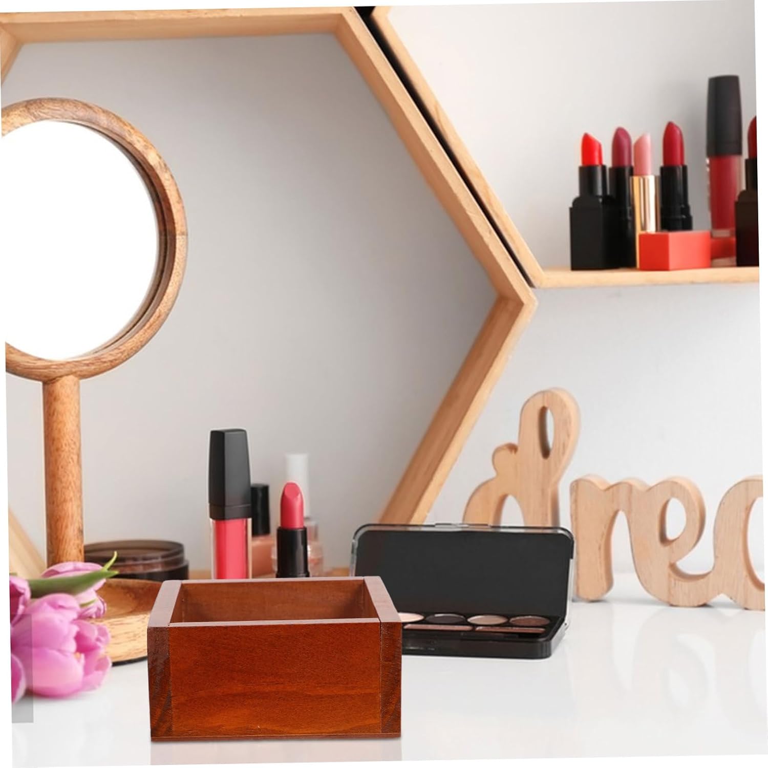 Alipis Vintage Wooden Lipstick Organizer