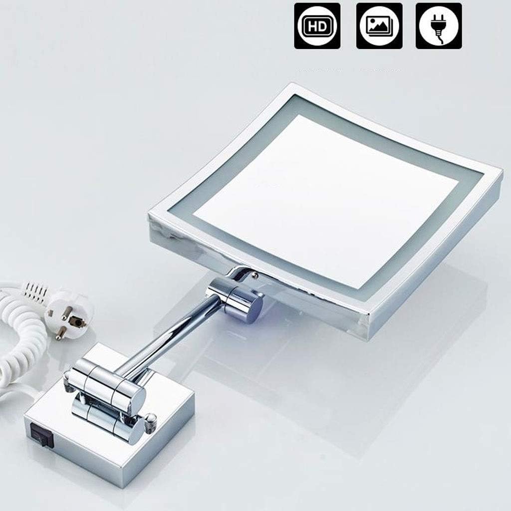 DEIHGE Makeup Mirror 3X Magnification Wall Mounted LED Lighted Vanity Mirror