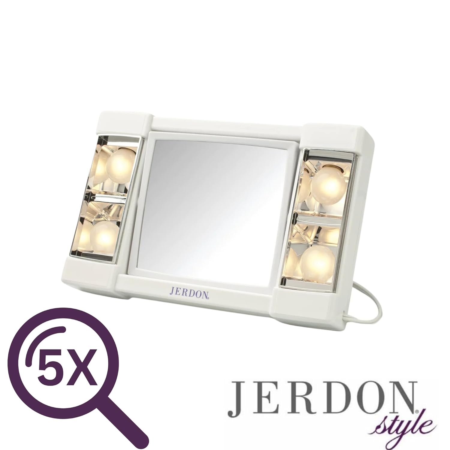 JERDON Two-Sided Makeup Mirror with 3X Magnification