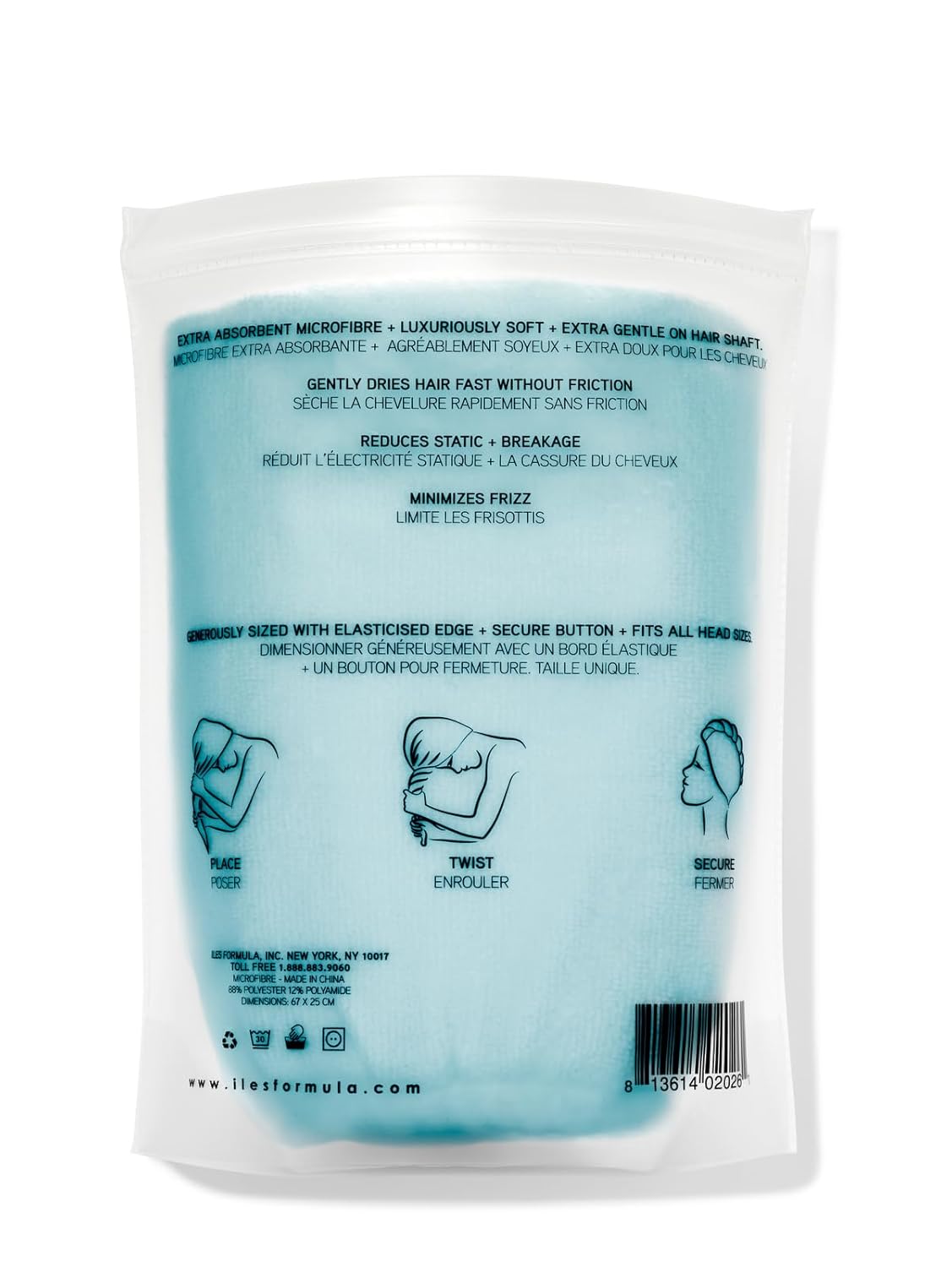 ILES FORMULA Hair Turban Towel - Fast Absorbing Secure Wrap