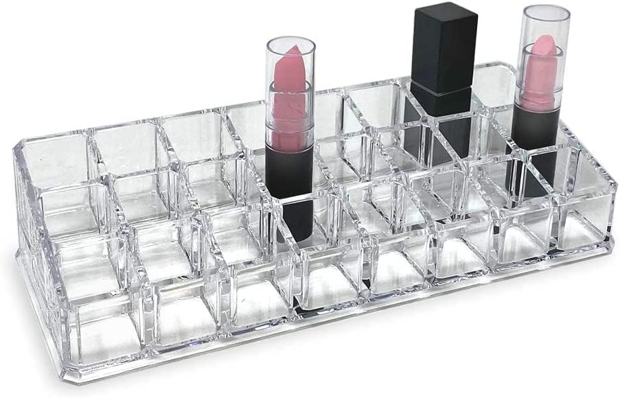 Clear Acrylic Lipstick Organizer with 24 Slots