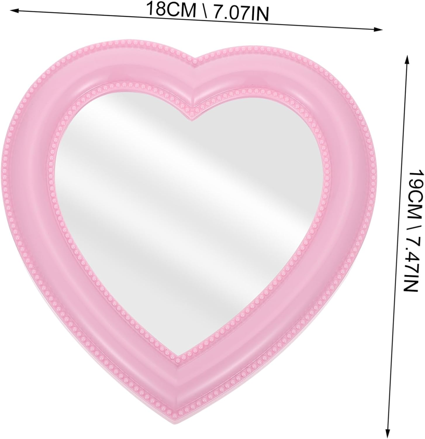 PRETYZOOM Heart Shaped Desktop Makeup Mirror Dual Use Wall Mounted