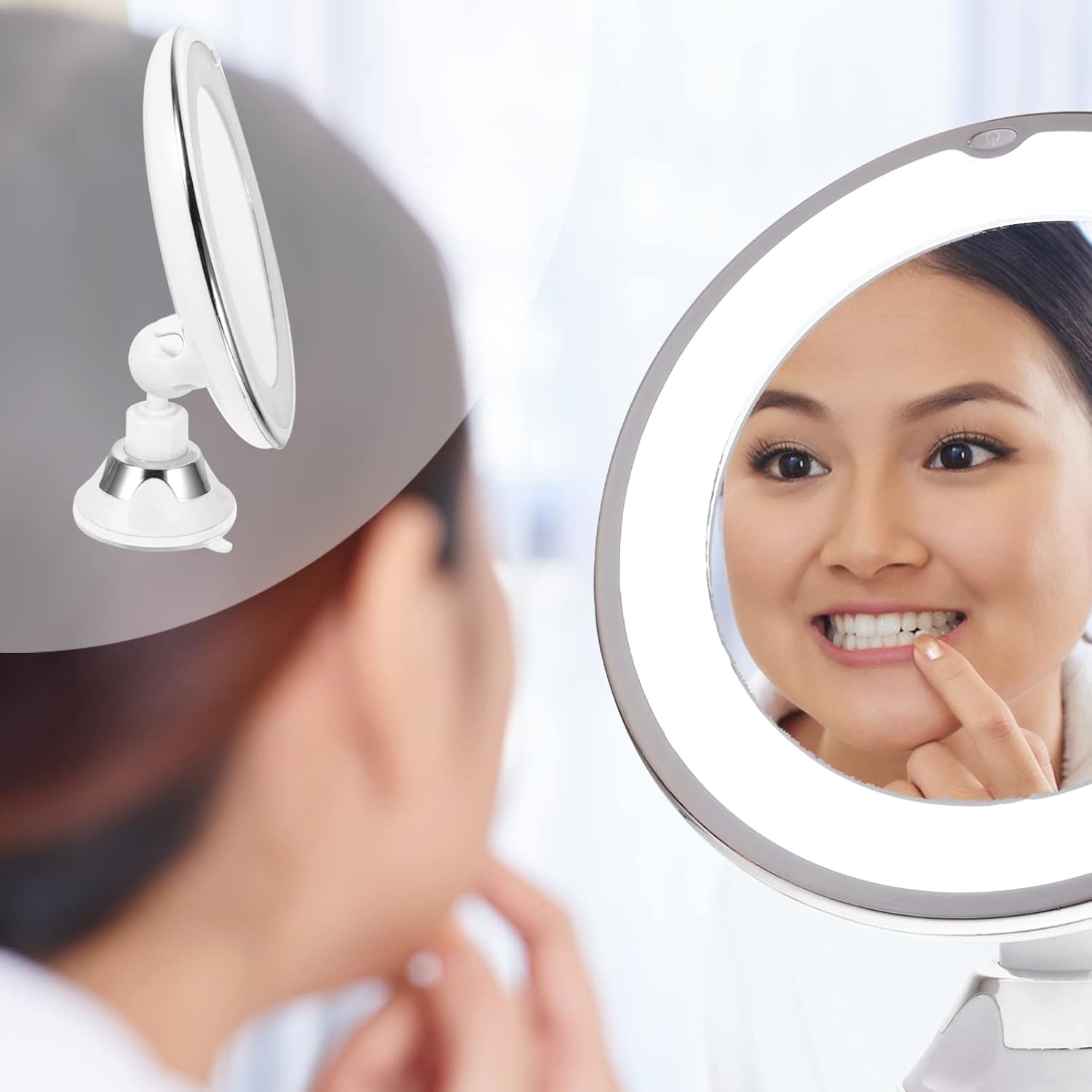 Angoily 10x Magnification LED Makeup Mirror for Women