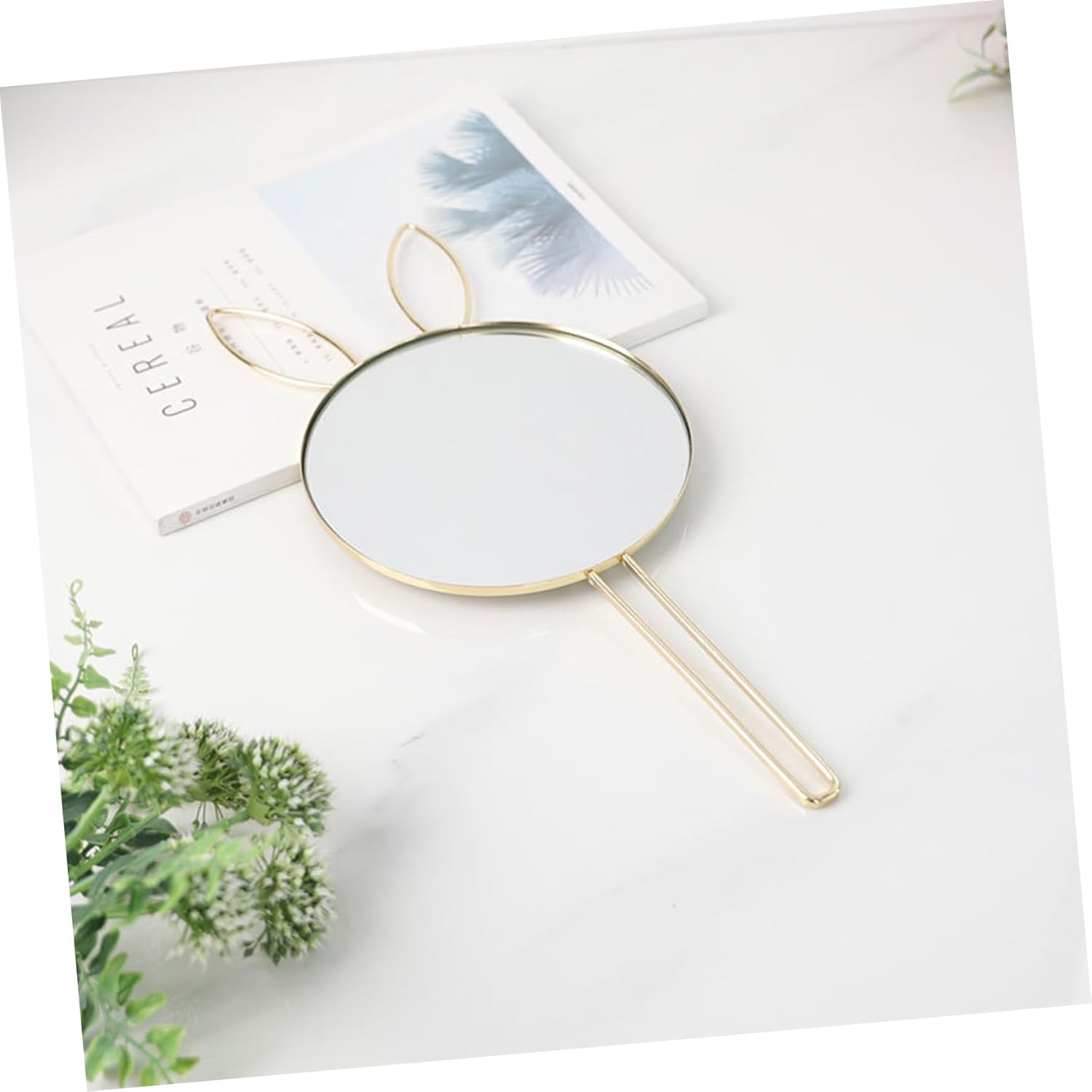 Beaupretty Wall Mounted Bunny Ear Cosmetic Mirror