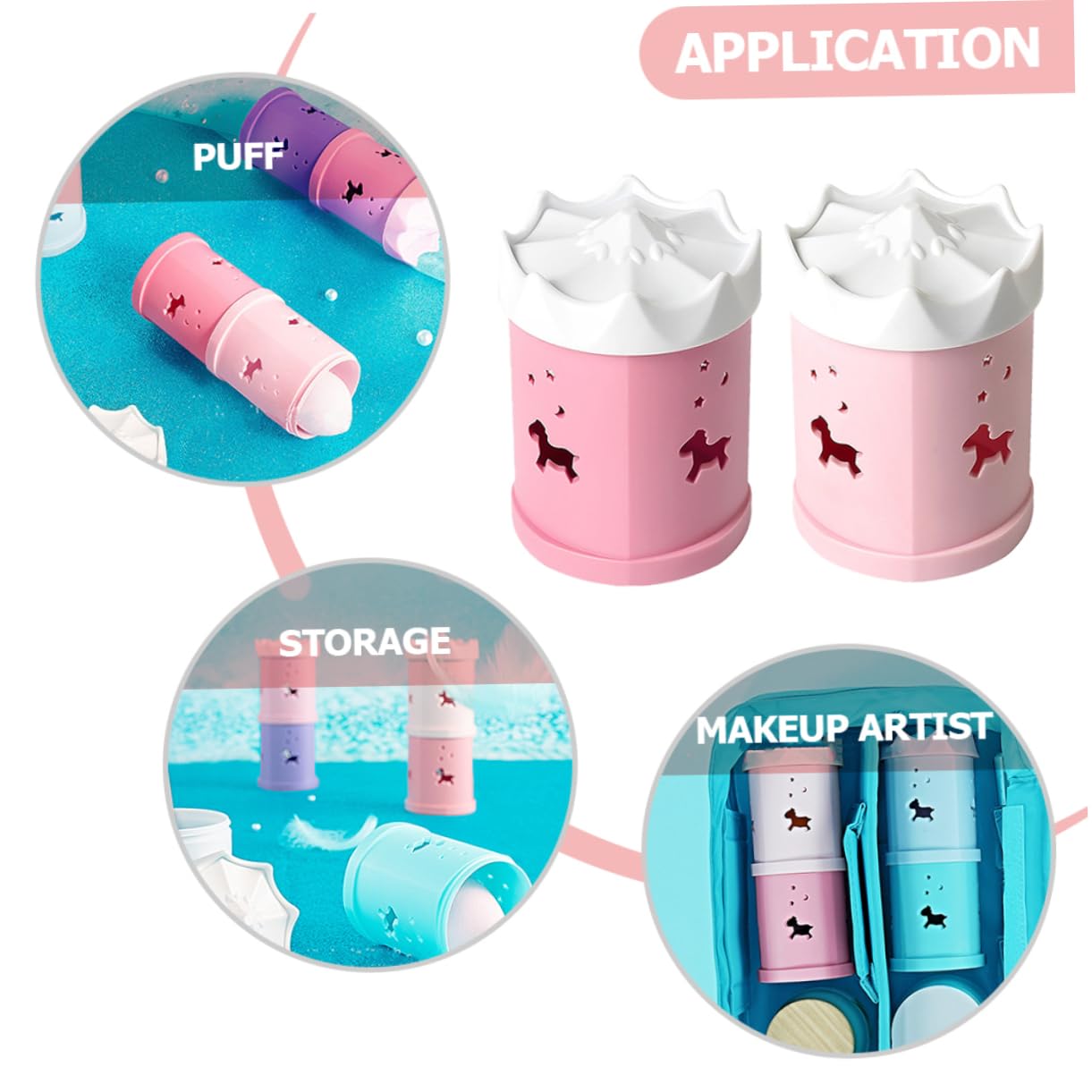 FOYTOKI 2pcs Beauty Sponge Storage Box