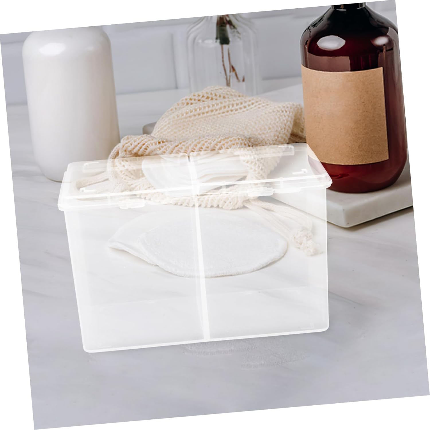 TOVINANNA Plastic Cotton Pads Storage Box