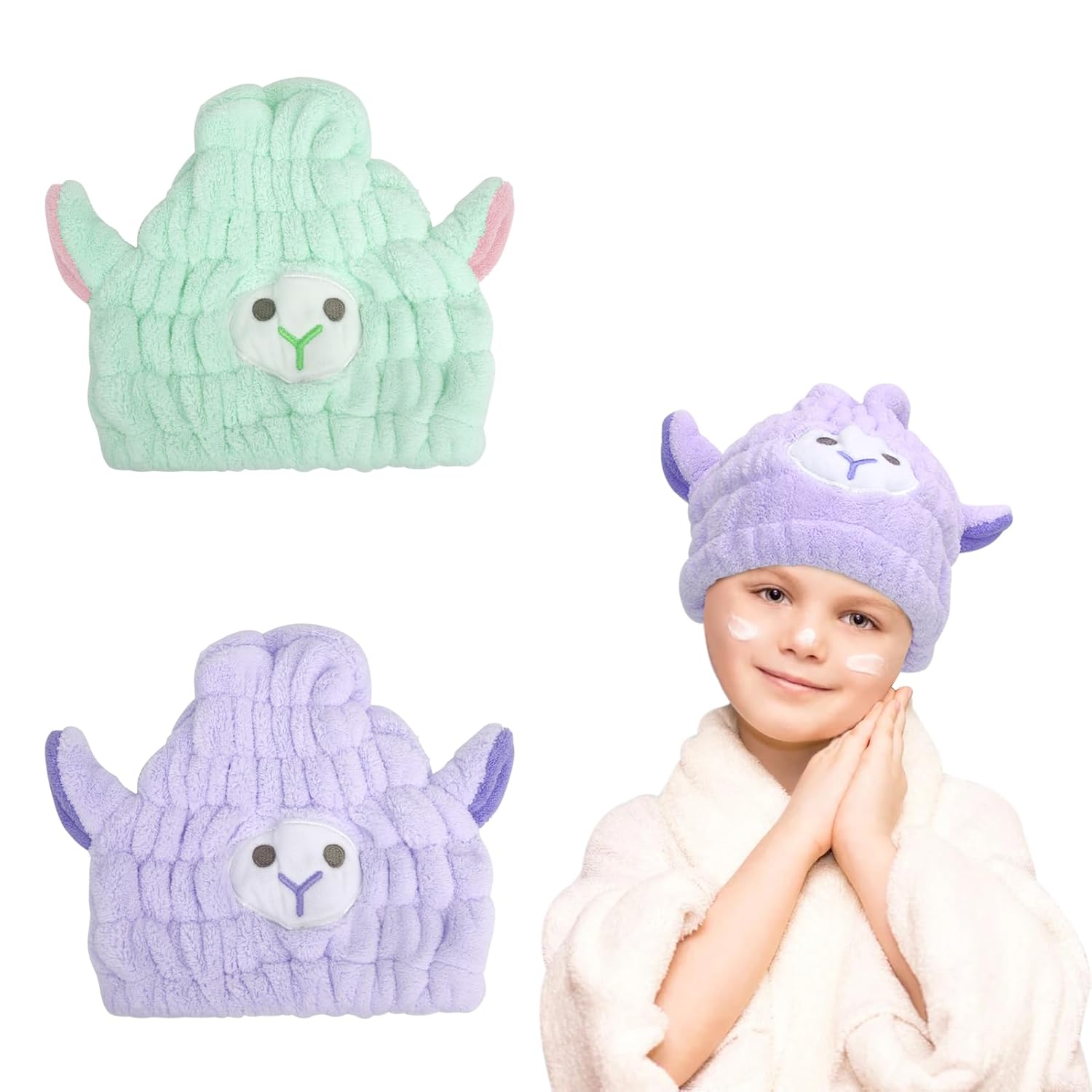 Unaone 2 PCS Microfiber Hair Drying Towel for Kids