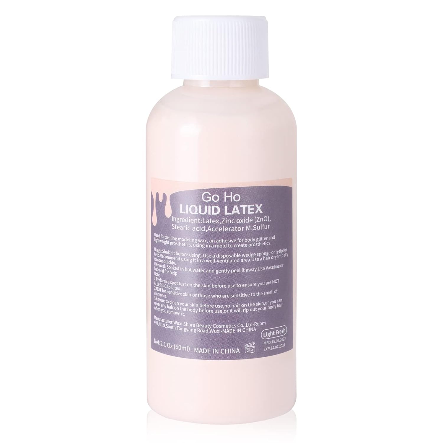 Go Ho Liquid Latex SFX Makeup 2 oz - Zombie Halloween Costume Body Paint