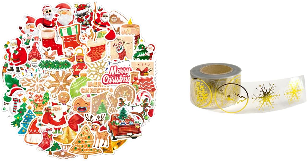SUNFICON Cosmetic Display Case with Christmas Stickers 1