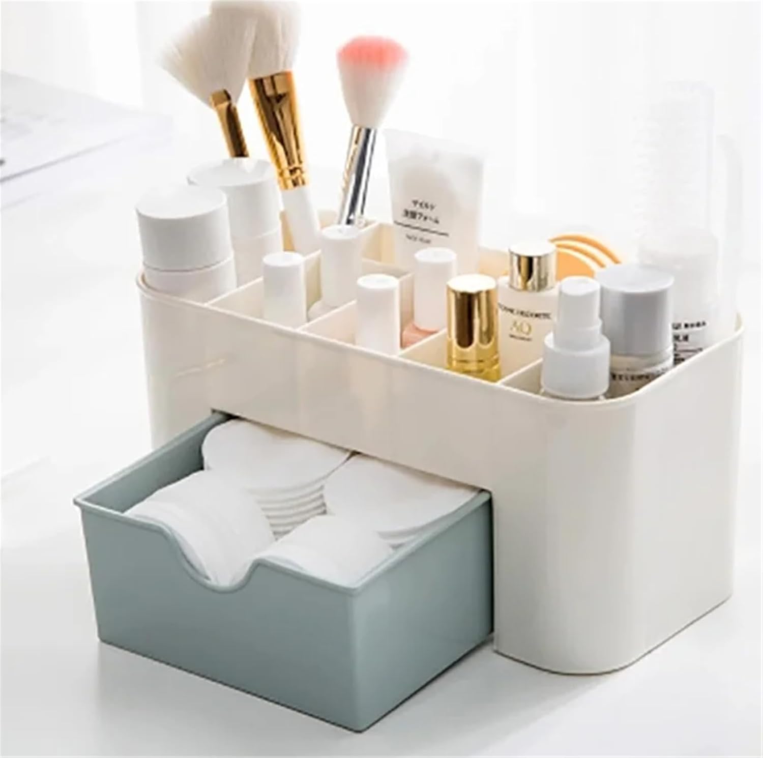 Pink Stackable Cosmetic Storage Organizer with Drawer