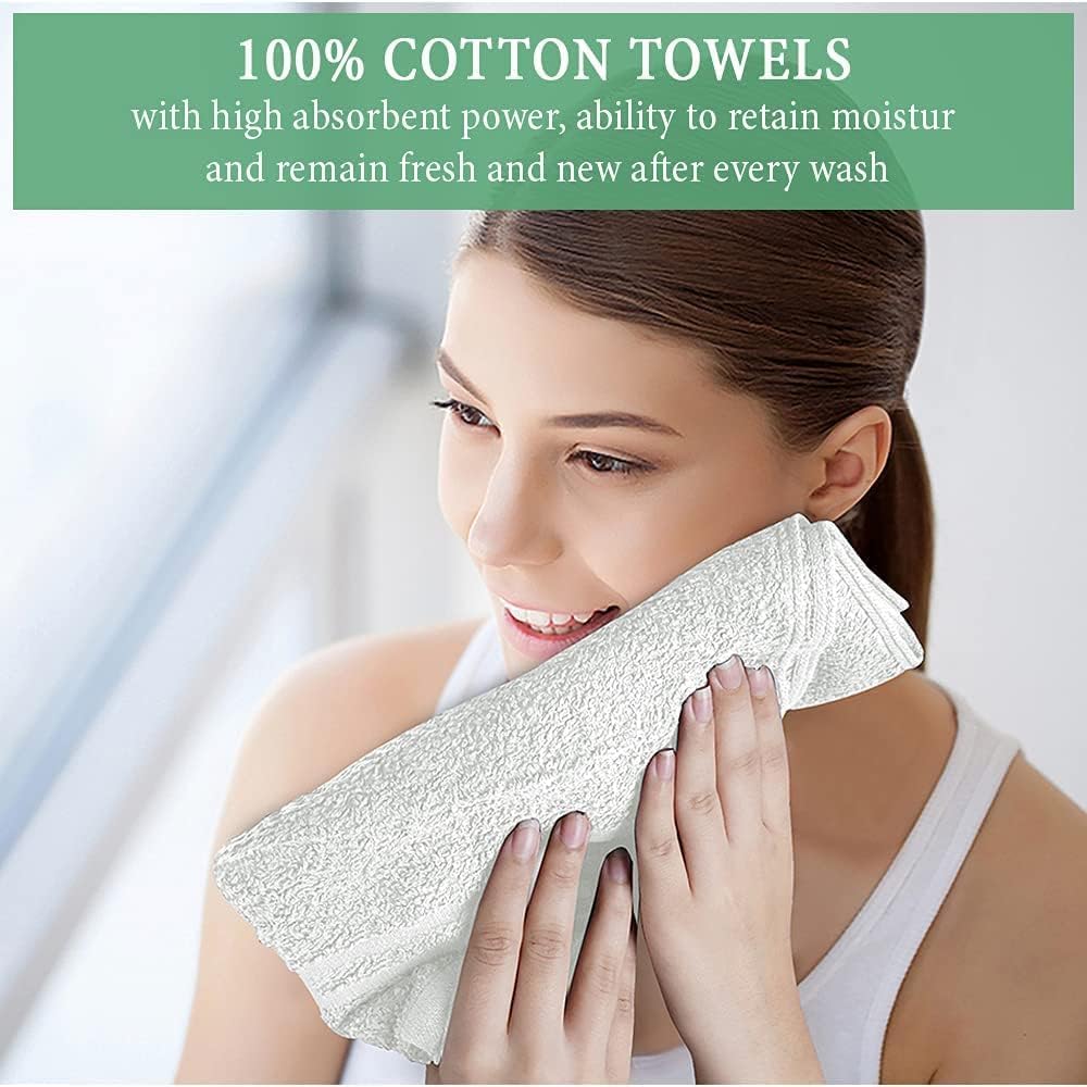 TOALLA 100 Cotton Towel Set of 50 - 16x27in White