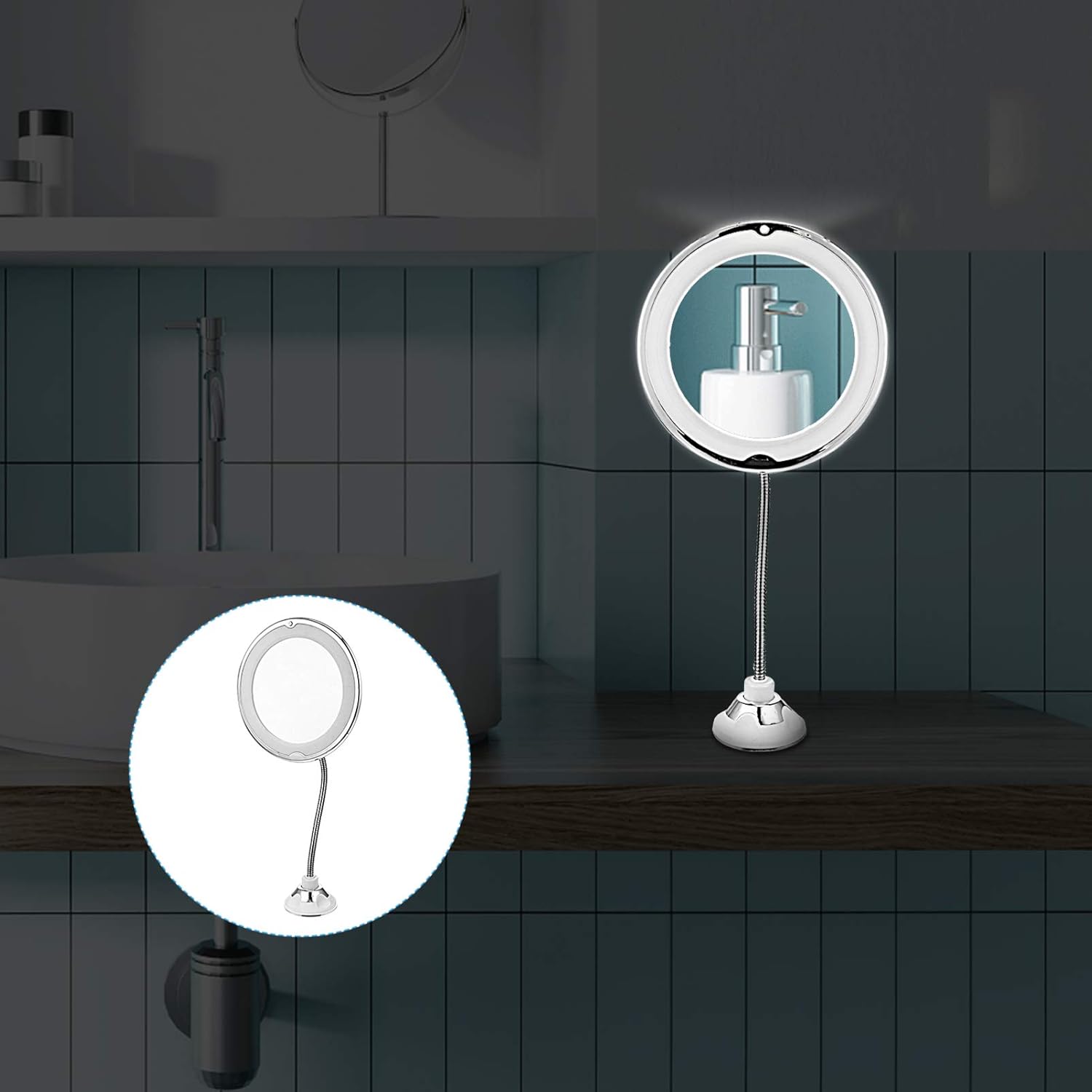 DOITOOL 10x Magnifying LED Vanity Mirror