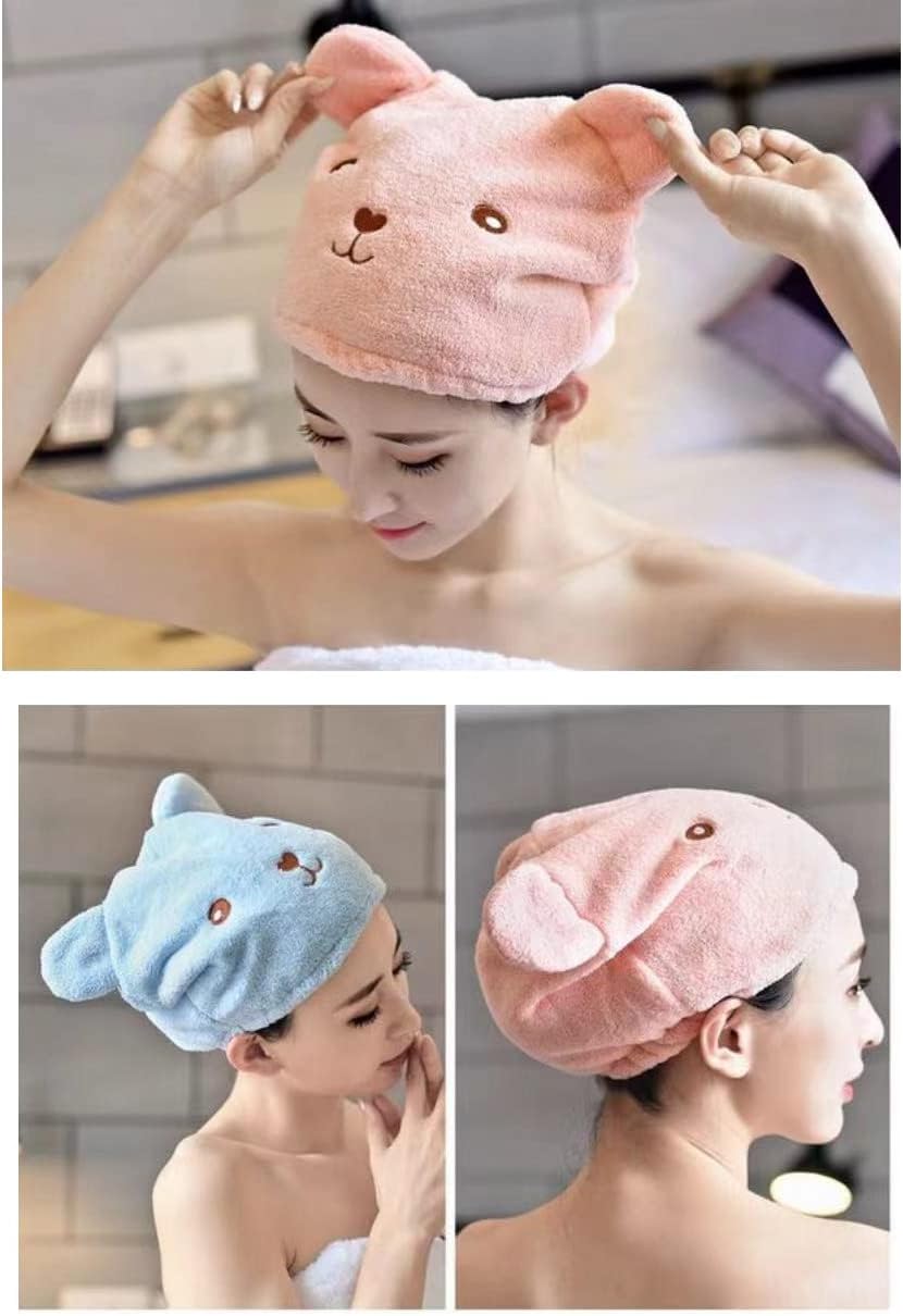 Anller 2 Pack Hair Drying Cap for Kids Girls