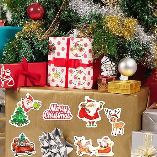 SUNFICON Cosmetic Display Case with Christmas Stickers 1