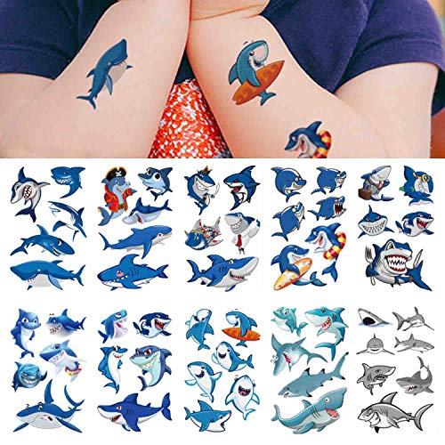 COKOHAPPY Shark Temporary Tattoos 54pcs Ocean Party Decor