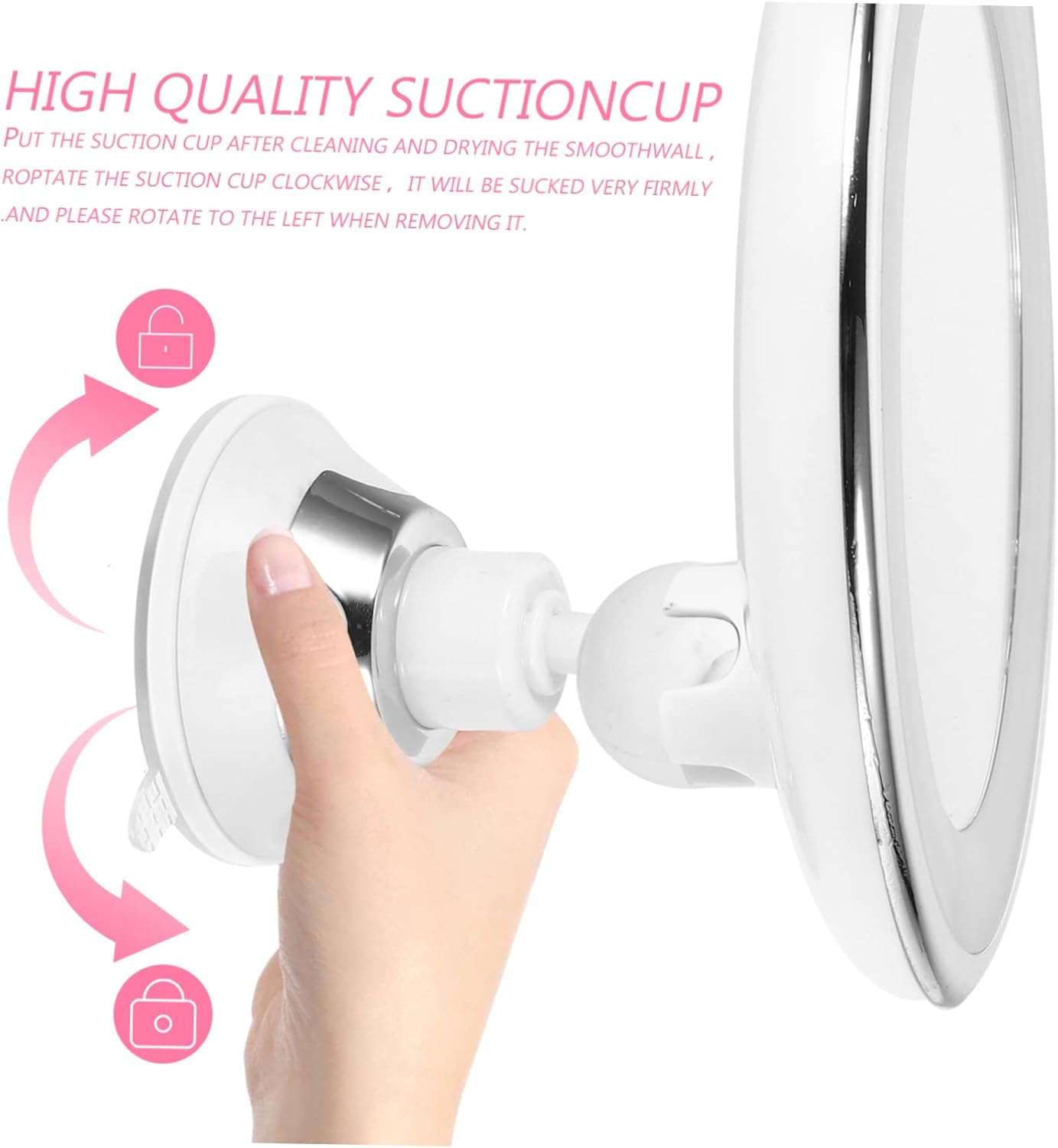 DOITOOL 10x Magnified LED Vanity Mirror with Suction